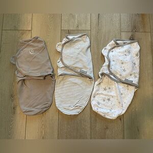 Set / Lot of 3 SwaddleMe Arms Free Convertible Pod – Size Small Sleepers Neutral